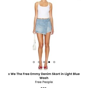 Free people denim wrap skirt